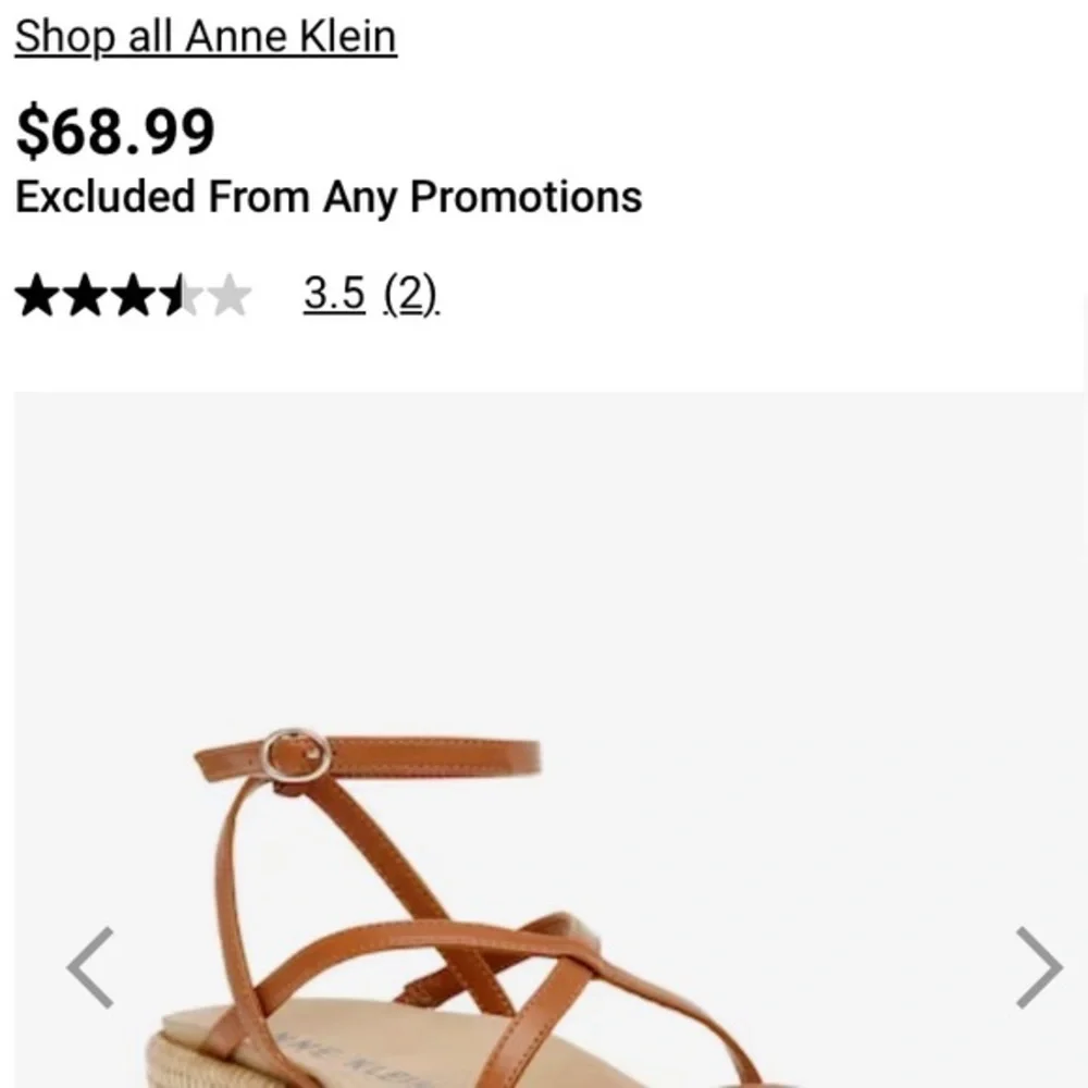 Anne Klein Verano iflex brown‎ beige espadrille wedge Sandals 9.5 New
